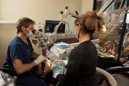 Image of the doctor using advanced technology